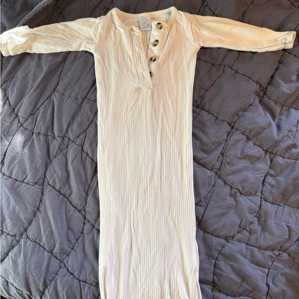 Lou Lou & Company White Newborn Gown